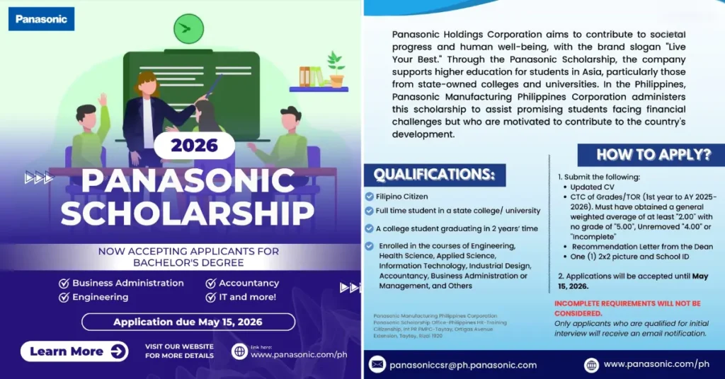 Panasonic Scholarship 2026